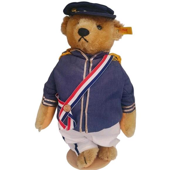 Steiff Captain Strong 0156/34 Mohair Bear West Germany with Original Box 15